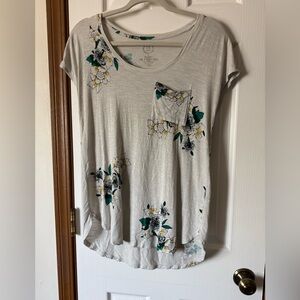 Floral Print Gray Women's Top